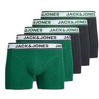 Jack & Jones Plus Nolan Solid Trunks 5 Pack - Green/Black