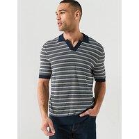 Only & Sons Tilo Open Collar Knitted Polo Shirt - Dark Sapphire
