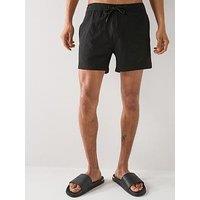Only & Sons Ted Seersucker Swim Shorts - Black