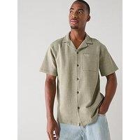 Only & Sons Kian Seersucker Stripe Short Sleeve Shirt - Olive Night
