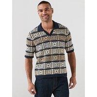 Only & Sons Bart Short Sleeve Knitted Polo Shirt - Navy