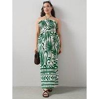 The Very Collection Curve Shirred Bandeau Midaxi Dress - Bright Floral