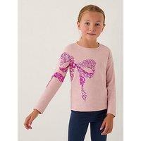Monsoon Girls Sparkle Bow Top - Pink