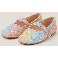 Monsoon Girls Pastel Glitter Ballerina Shoes - Multi