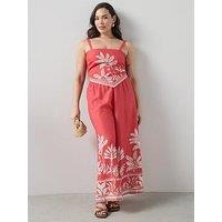 The Very Collection Curve Border Wide Leg Trouser Co-Ord - Print