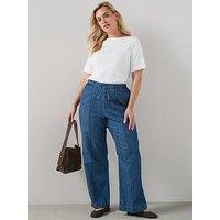 The Very Collection Curve Elasticated Waist Wide Leg Jean - Dark Wash
