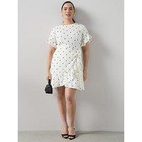 The Very Collection Curve Polka Dot Wrap Skirt Mini Dress - Print