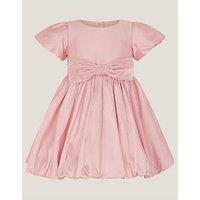 Monsoon Baby Girls Puffball Velvet Bow Dress - Pink