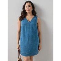 The Very Collection Curve Sleeveless Denim Mini Dress - Blue