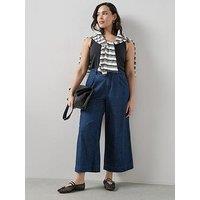 The Very Collection Curve Crop Wide Leg Jeans - Dark Wash