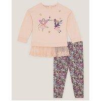 Monsoon Baby Girls Fairy Sweat Leggings Set - Pink
