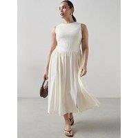 The Very Collection Curve Sequin Top 2 In 1 Midi Dress - Cream