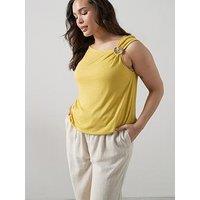The Very Collection Curve Shell Trim Banded Hem Top