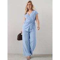 The Very Collection Curve Stripe Wrap Blouse