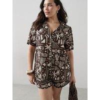 The Very Collection Curve Button Through Printed Co-Ord