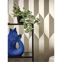 Cosmoliving By Cosmopolitan Graphic Groove Edge Metallic Non Woven Wallpaper