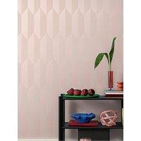 Cosmoliving By Cosmopolitan Graphic Groove Edge Pink Non Woven Wallpaper