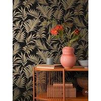 Cosmoliving By Cosmopolitan Midnight Botanica Black Non Woven Wallpaper