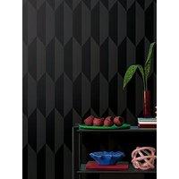 Cosmoliving By Cosmopolitan Graphic Groove Edge Black Non Woven Wallpaper