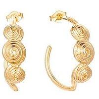 Seol + Gold 18Ct Gold Plate Over Sterling Silver Spiral Shell Studs