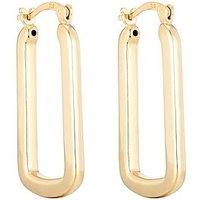 Seol + Gold 18Ct Gold Plate Over Sterling Silver Rectangle Hoops