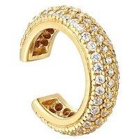 Seol + Gold 18Ct Gold Plate Over Sterling Silver Pave Cz Cuff