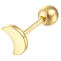 Seol + Gold 18Ct Gold Plate Over Sterling Silver Tiny Moon Barbell Stud Earring