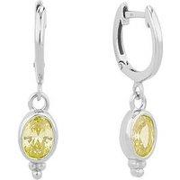 Seol + Gold Sterling Silver Peridot Bobble Charm Hoops