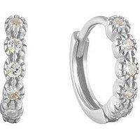 Seol + Gold Sterling Silver Tiny Cz Scallop Hoops