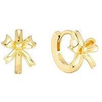 Seol + Gold 18Ct Gold Plate Over Sterling Silver Bow Hoop Earrings