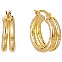 Seol + Gold 18Ct Gold Plate Over Sterling Silver Double Hoop Earrings