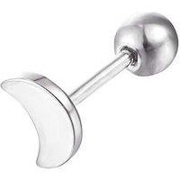 Seol + Gold Sterling Silver Tiny Moon Barbell Stud Earring