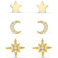 Orelia Celestial Pave Stud Pack Gift Box - Gold