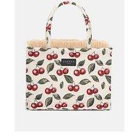 Sorena Cherry Medium Tote Bag - Beige
