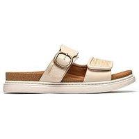 Clarks Arwell Step Sandals - Cream Leather