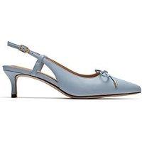 Clarks Zarey Bow Shoes - Light Blue Lea