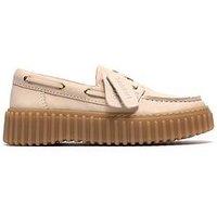 Clarks Torhill Boat Shoes - Cream Nubuck
