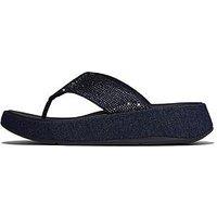 Fitflop F-Mode Toe Post Sandal- Dark Denim