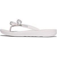 Fitflop Iqushion Glitz Bow Flip-Flops - Urban White