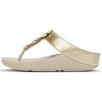Fitflop Halo Bead Circle Metallic Toe-Post Sandals - Platino