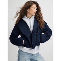 River Island Short Bubble Hem Trench - Blue