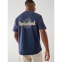 Timberland Sunfaded Back Tree Logo T-Shirt - Navy