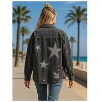Sorena Beaded Stars Denim Jacket