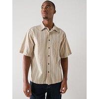 Timberland Short Sleeve Stripe Shirt - Beige