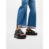 Fitflop Gen-Ff Max Tumbled Leather Fisherman Sandals - All Black