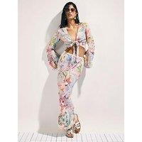 River Island Graphic Print Maxi Beach Skirt - Pink