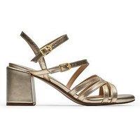 Clarks Ezoria Strap Sandals - Gold Leather