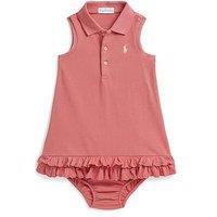 Polo Ralph Lauren Baby Girls Frill Hem Dress - Pink