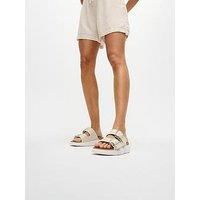 Fitflop Gen-Ff Buckle Graphic Weave Two-Bar Slides - Urban White