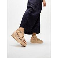 Fitflop Platfforms Espadraille Leather Fisherman Wedge Sandals - Cappuccino
